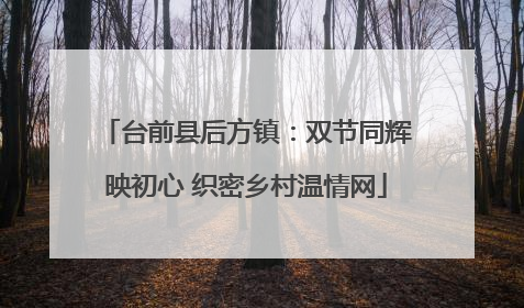 台前县后方镇：双节同辉映初心 织密乡村温情网
