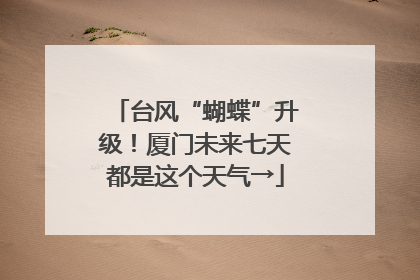 台风“蝴蝶”升级！厦门未来七天都是这个天气→