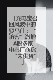 充电宝召回风波中的罗马仕：“访客”激增 A股多家电芯厂商称“未供货”