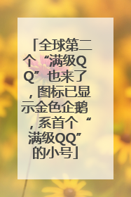 全球第二个“满级QQ”也来了，图标已显示金色企鹅，系首个“满级QQ”的小号