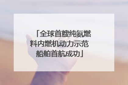 全球首艘纯氨燃料内燃机动力示范船舶首航成功