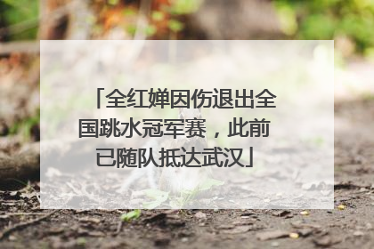 全红婵因伤退出全国跳水冠军赛，此前已随队抵达武汉