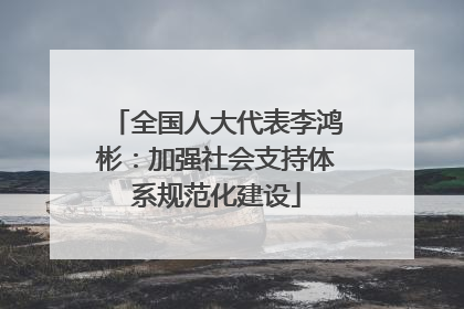 全国人大代表李鸿彬：加强社会支持体系规范化建设