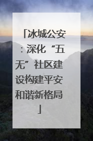 冰城公安：深化“五无”社区建设构建平安和谐新格局