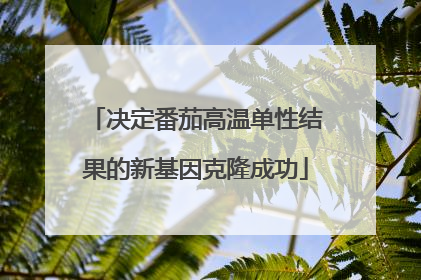 决定番茄高温单性结果的新基因克隆成功