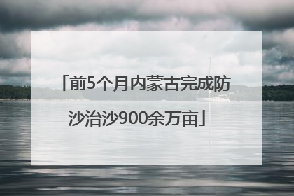 前5个月内蒙古完成防沙治沙900余万亩