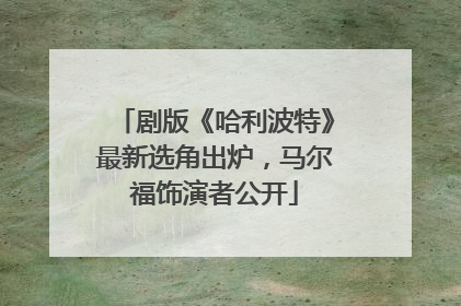 剧版《哈利波特》最新选角出炉，马尔福饰演者公开