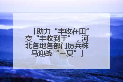 助力“丰收在田”变“丰收到手”，河北各地各部门厉兵秣马迎战“三夏”