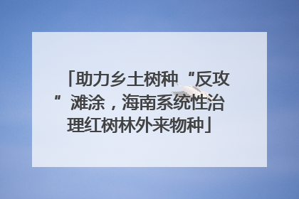 助力乡土树种“反攻”滩涂，海南系统性治理红树林外来物种