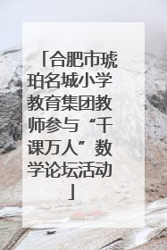 合肥市琥珀名城小学教育集团教师参与“千课万人”数学论坛活动