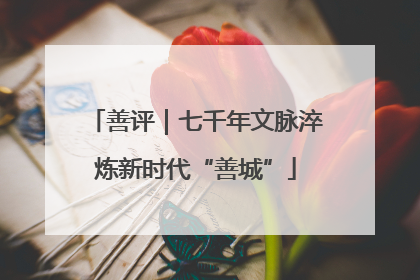 善评｜七千年文脉淬炼新时代“善城”