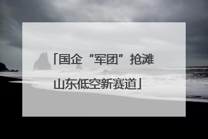 国企“军团”抢滩山东低空新赛道