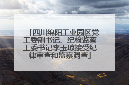 四川绵阳工业园区党工委副书记、纪检监察工委书记李玉琼接受纪律审查和监察调查