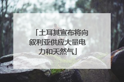 土耳其宣布将向叙利亚供应大量电力和天然气