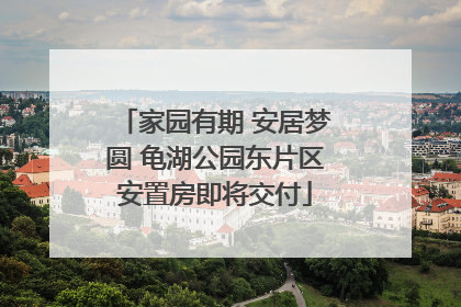 家园有期 安居梦圆 龟湖公园东片区安置房即将交付