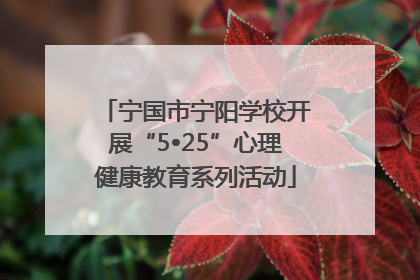 宁国市宁阳学校开展“5•25”心理健康教育系列活动