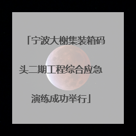 宁波大榭集装箱码头二期工程综合应急演练成功举行