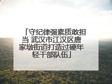 守纪律强素质敢担当 武汉市江汉区唐家墩街道打造过硬年轻干部队伍
