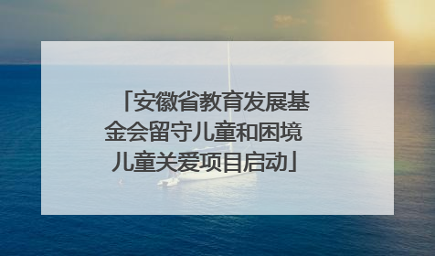 安徽省教育发展基金会留守儿童和困境儿童关爱项目启动