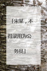 宋某，不得录用为公务员