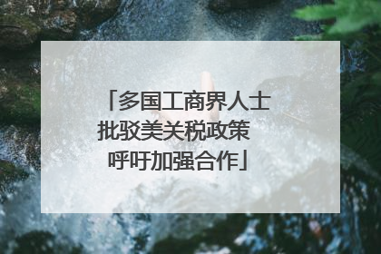 多国工商界人士批驳美关税政策 呼吁加强合作