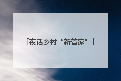夜话乡村“新管家”