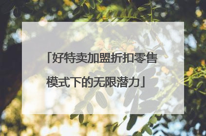 好特卖加盟折扣零售模式下的无限潜力
