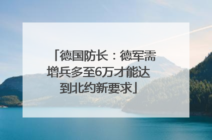 德国防长：德军需增兵多至6万才能达到北约新要求