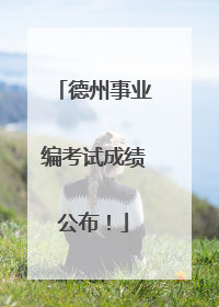 德州事业编考试成绩公布！