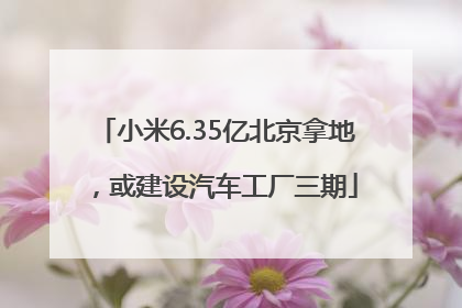 小米6.35亿北京拿地，或建设汽车工厂三期