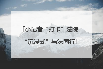 小记者“打卡”法院 “沉浸式”与法同行