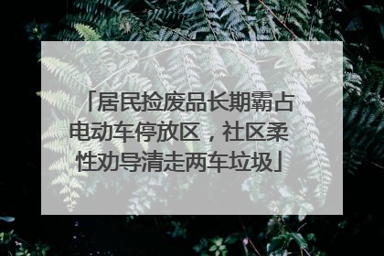 居民捡废品长期霸占电动车停放区，社区柔性劝导清走两车垃圾