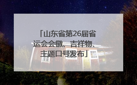 山东省第26届省运会会徽、吉祥物、主题口号发布