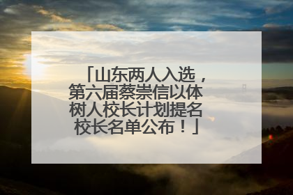 山东两人入选，第六届蔡崇信以体树人校长计划提名校长名单公布！