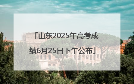 山东2025年高考成绩6月25日下午公布