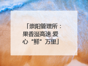 崇阳管理所：果香漫高速 爱心“鲜”万里