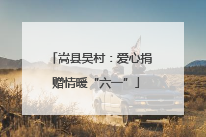 嵩县吴村：爱心捐赠情暖“六一”