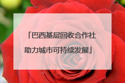 巴西基层回收合作社助力城市可持续发展