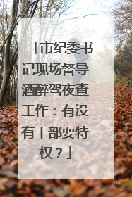 市纪委书记现场督导酒醉驾夜查工作：有没有干部耍特权？