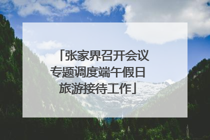 张家界召开会议专题调度端午假日旅游接待工作
