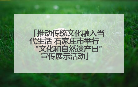 推动传统文化融入当代生活 石家庄市举行“文化和自然遗产日”宣传展示活动