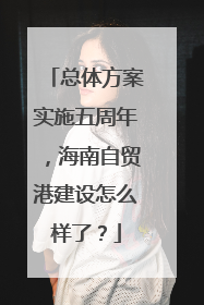 总体方案实施五周年，海南自贸港建设怎么样了？
