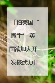 怕美国“撒手” 英国欲加大开发核武力