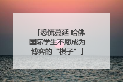 恐慌蔓延 哈佛国际学生不愿成为博弈的“棋子”