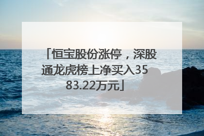恒宝股份涨停，深股通龙虎榜上净买入3583.22万元