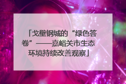 戈壁钢城的“绿色答卷”——嘉峪关市生态环境持续改善观察