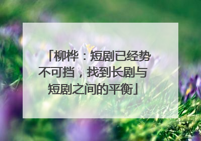 柳桦：短剧已经势不可挡，找到长剧与短剧之间的平衡