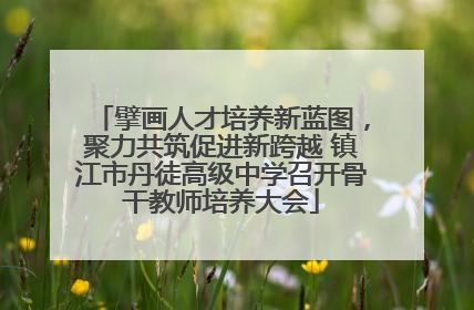 擘画人才培养新蓝图，聚力共筑促进新跨越 镇江市丹徒高级中学召开骨干教师培养大会