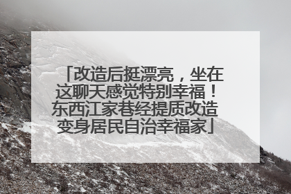 改造后挺漂亮，坐在这聊天感觉特别幸福！东西江家巷经提质改造变身居民自治幸福家