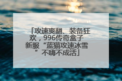 攻速爽翻、装备狂欢，996传奇盒子新服“蓝猫攻速冰雪”不嗨不成活